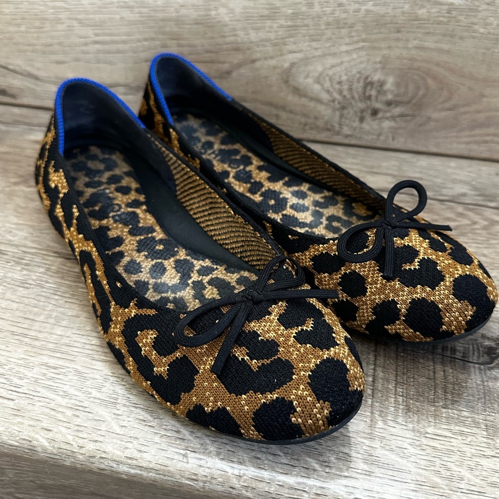 Rothy’s Size 7 desert cat leopard cheetah print ballet flats